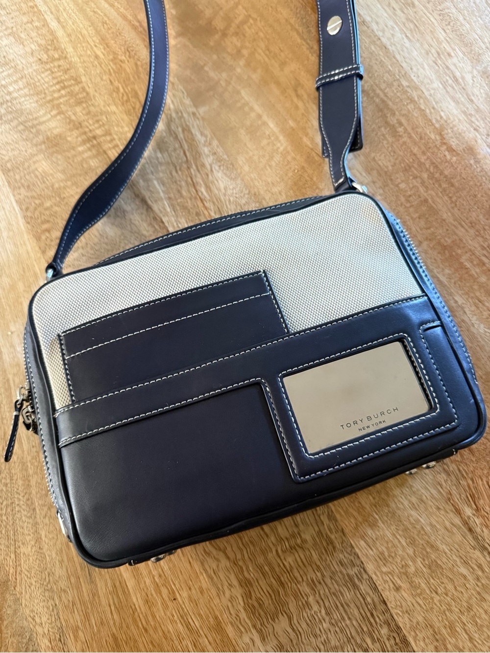 Tory Burch Navy and Cream bag